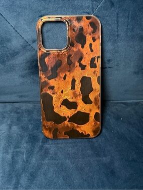 Tortoiseshell Pattern Phone Case - Brown/Black iPhone 12